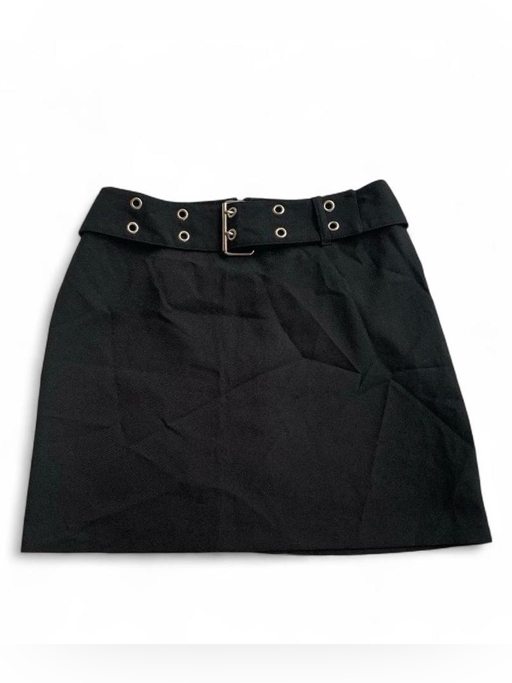 Vintage 90s/Y2K East West Fashions Black Belted Mini Skirt Size 9/10